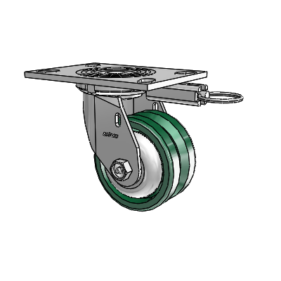 4 Series 2 Inch Wide Top Plate Swivel Caster Caster with 4 x 2 V-Groove Wheel