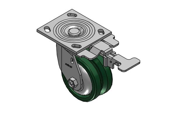 4 Series 2 Inch Wide Top Plate Swivel Caster Caster with 4 x 2 V-Groove Wheel
