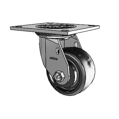 4 Series 2 Inch Wide Top Plate Swivel Caster Caster with 4 x 2 Endura Solid Elastomer Wheel