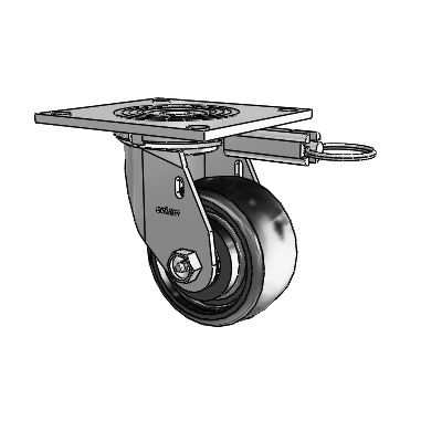 4 Series 2 Inch Wide Top Plate Swivel Caster Caster with 4 x 2 Endura Solid Elastomer Wheel