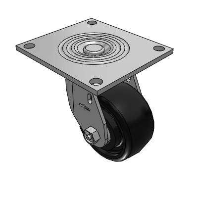 4 Series 2 Inch Wide Top Plate Swivel Caster Caster with 4 x 2 Endura Solid Elastomer Wheel