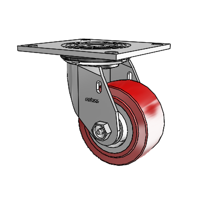 4 Series 2 Inch Wide Top Plate Swivel Caster Caster with 4 x 2 Polyurethane HI-TECH Wheel