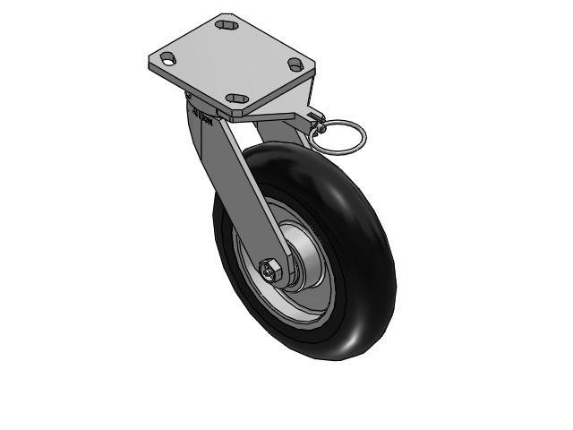110 Series Kingpinless Top Plate Swivel Caster with 8 x 2 Black Tread on Aluminum Core UA - Magnum Polyurethane (Aluminum Core) Wheel
