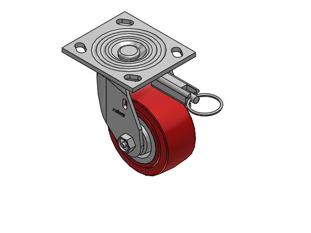 4 Series 2 Inch Wide Top Plate Swivel Caster Caster with 4 x 2 Polyurethane HI-TECH Wheel