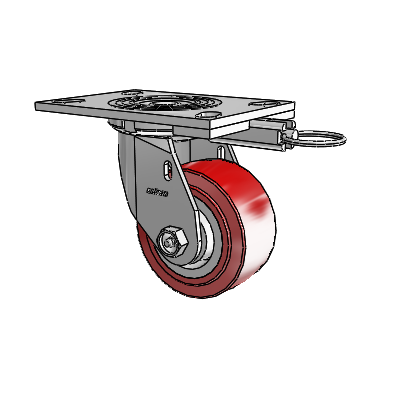 4 Series 2 Inch Wide Top Plate Swivel Caster Caster with 4 x 2 Polyurethane HI-TECH Wheel