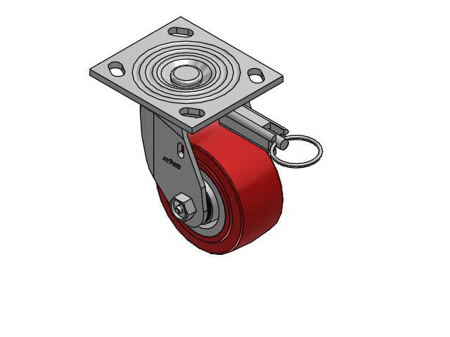 4 Series 2 Inch Wide Top Plate Swivel Caster Caster with 4 x 2 Polyurethane HI-TECH Wheel