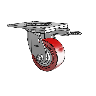 4 Series 2 Inch Wide Top Plate Swivel Caster Caster with 4 x 2 Polyurethane HI-TECH Wheel
