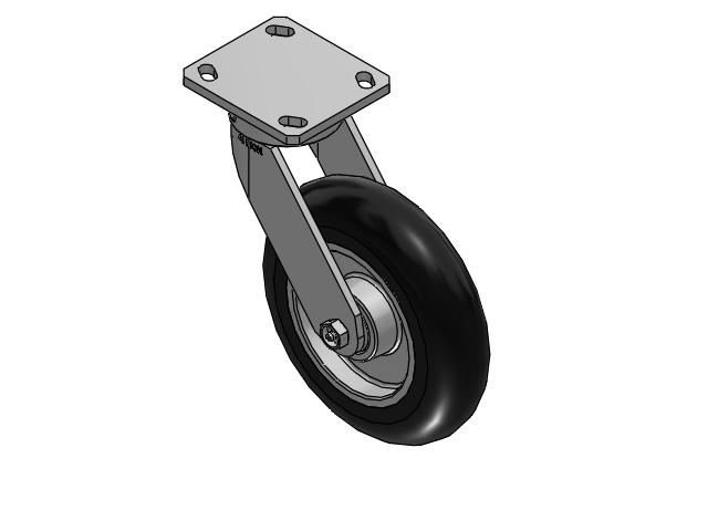 110 Series Kingpinless Top Plate Swivel Caster with 8 x 2 Black Tread on Aluminum Core UA - Magnum Polyurethane (Aluminum Core) Wheel