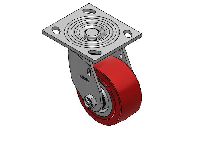 4 Series 2 Inch Wide Top Plate Swivel Caster Caster with 4 x 2 Polyurethane HI-TECH Wheel