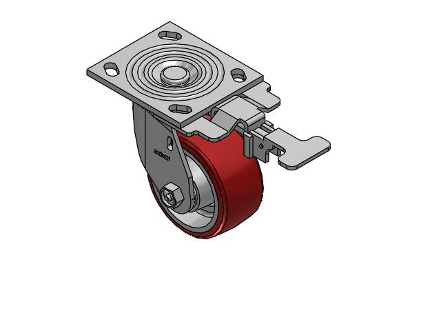 4 Series 2 Inch Wide Top Plate Swivel Caster Caster with 4 x 2 Moldon Polyurethane (Aluminum Core) Wheel