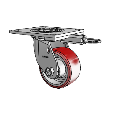 4 Series 2 Inch Wide Top Plate Swivel Caster Caster with 4 x 2 Moldon Polyurethane (Aluminum Core) Wheel