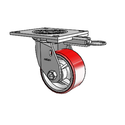 4 Series 2 Inch Wide Top Plate Swivel Caster Caster with 4 x 2 Moldon Polyurethane (Cast Iron Core) Wheel