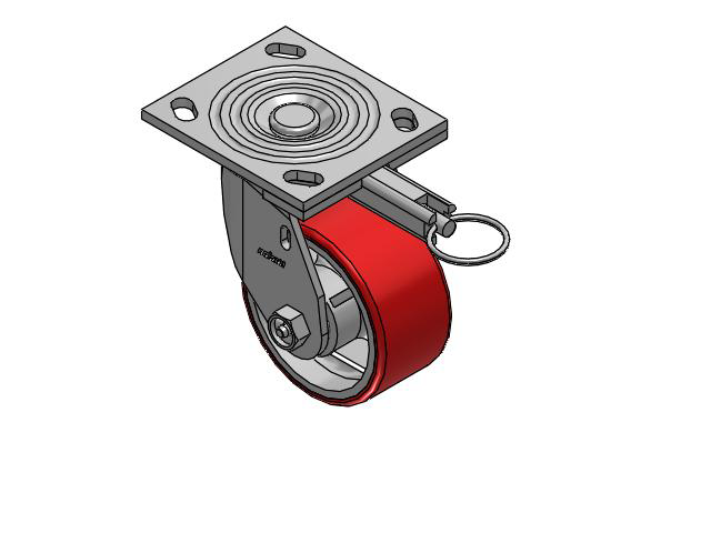 4 Series 2 Inch Wide Top Plate Swivel Caster Caster with 4 x 2 Moldon Polyurethane (Cast Iron Core) Wheel
