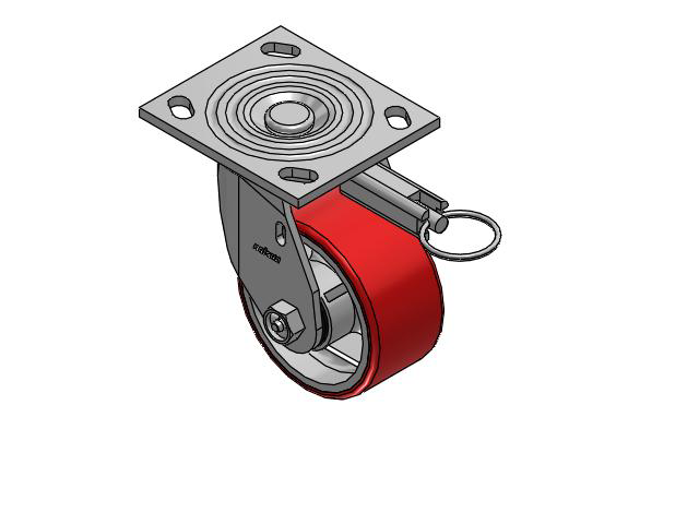 4 Series 2 Inch Wide Top Plate Swivel Caster Caster with 4 x 2 Moldon Polyurethane (Cast Iron Core) Wheel