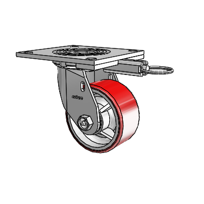 4 Series 2 Inch Wide Top Plate Swivel Caster Caster with 4 x 2 Moldon Polyurethane (Cast Iron Core) Wheel