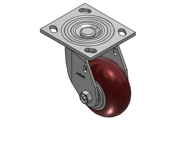 4 Series 2 Inch Wide Top Plate Swivel Caster Caster with 4 x 2 CG Max Maroon Wheel