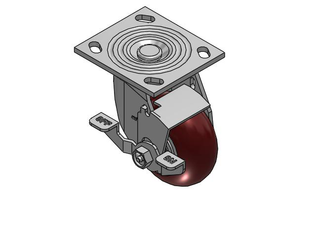 4 Series 2 Inch Wide Top Plate Swivel Caster Caster with 4 x 2 CG Max Maroon Wheel and Top Lock Brake