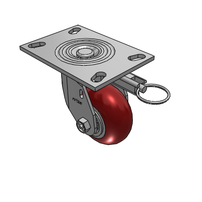 4 Series 2 Inch Wide Top Plate Swivel Caster Caster with 4 x 2 CG Max Maroon Wheel
