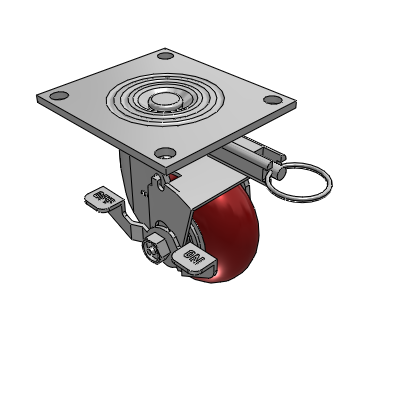 4 Series 2 Inch Wide Top Plate Swivel Caster Caster with 4 x 2 CG Max Maroon Wheel and Top Lock Brake