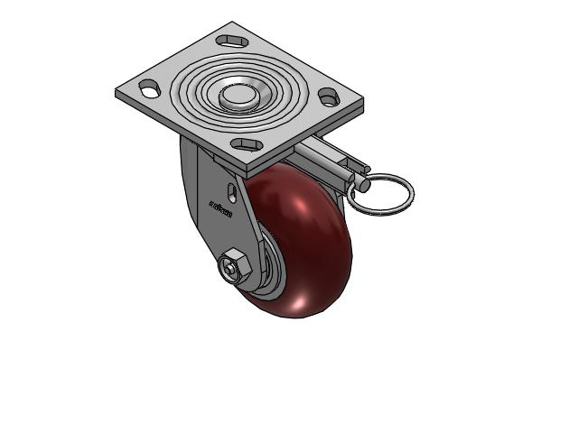 4 Series 2 Inch Wide Top Plate Swivel Caster Caster with 4 x 2 CG Max Maroon Wheel