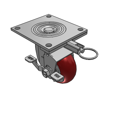 4 Series 2 Inch Wide Top Plate Swivel Caster Caster with 4 x 2 CG Max Maroon Wheel and Top Lock Brake