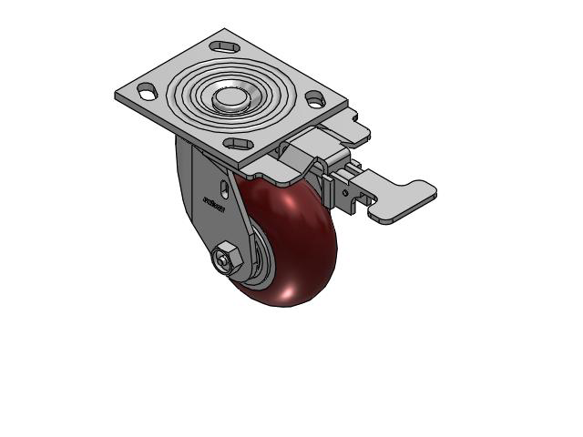 4 Series 2 Inch Wide Top Plate Swivel Caster Caster with 4 x 2 CG Max Maroon Wheel