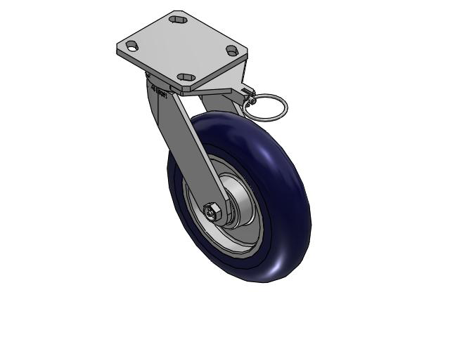 110 Series Kingpinless Top Plate Swivel Caster with 8 x 2 Blue Tread on Aluminum Core UA - Magnum Polyurethane (Aluminum Core) Wheel