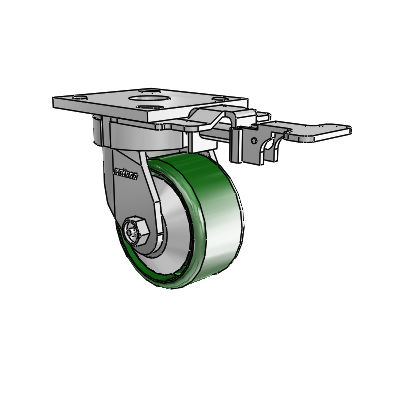4 Series Kingpinless Casters Top Plate Swivel Caster with 4 x 2 Cast Iron wheel