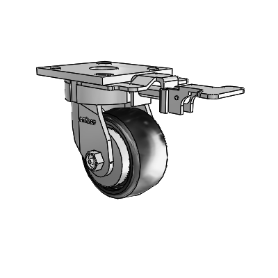 4 Series Kingpinless Casters Top Plate Swivel Caster with 4 x 2 Endura Solid Elastomer wheel