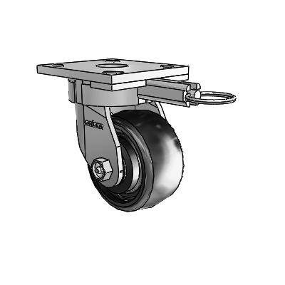 4 Series Kingpinless Casters Top Plate Swivel Caster with 4 x 2 Endura Solid Elastomer wheel
