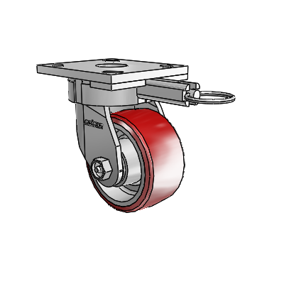 4 Series Kingpinless Casters Top Plate Swivel Caster with 4 x 2 Moldon Polyurethane (Aluminum Core) wheel