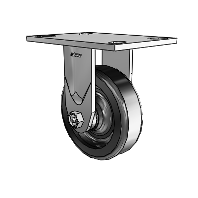 4 Series 1 1/2" Casters Top Plate Rigid Zinc with 5 x 1.5 Phenolic Wheel
