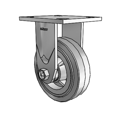 4 Series 1 1/2" Casters Top Plate Rigid Zinc with 5 x 1.5 Performa Rubber (Flat/Grey) Wheel