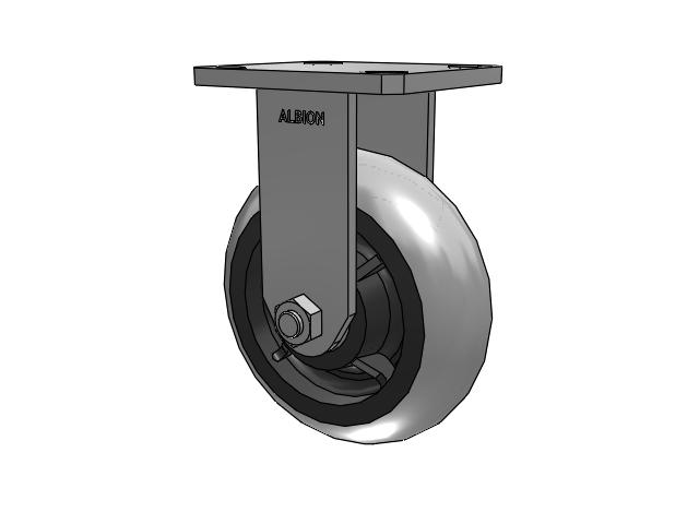 110 Series Kingpinless Top Plate Rigid Caster with 6 x 2 Grey Tread on Grey Core XP - X-treme Plus Solid Polyurethane Wheel