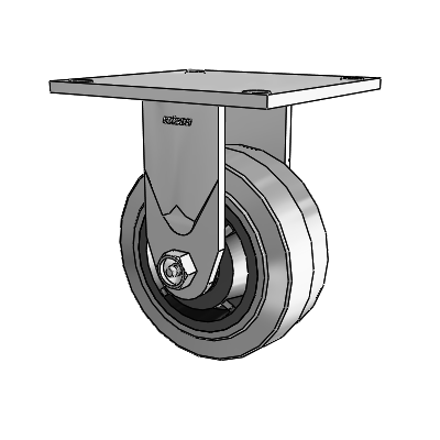 4 Series 2 Inch Wide Casters Top Plate Rigid Caster with 5 x 2 Performa Rubber (Flat/Conductive) Wheel