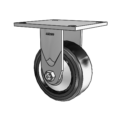 4 Series 2 Inch Wide Casters Top Plate Rigid Caster with 5 x 2 Trans-forma LT (Flat) Wheel