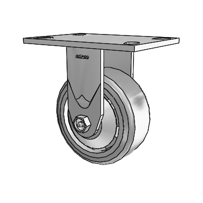 4 Series 2 Inch Wide Casters Top Plate Rigid Caster with 5 x 2 Trans-forma (Flat) Wheel