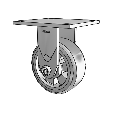 4 Series 2 Inch Wide Casters Top Plate Rigid Caster with 5 x 2 Trans-forma (Flat) Wheel