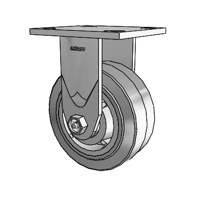 4 Series 2 Inch Wide Casters Top Plate Rigid Caster with 5 x 2 Performa Rubber (Flat/Grey) Wheel