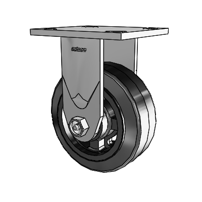 4 Series 2 Inch Wide Casters Top Plate Rigid Caster with 5 x 2 MR - Moldon Rubber (Cast Iron Core) Wheel