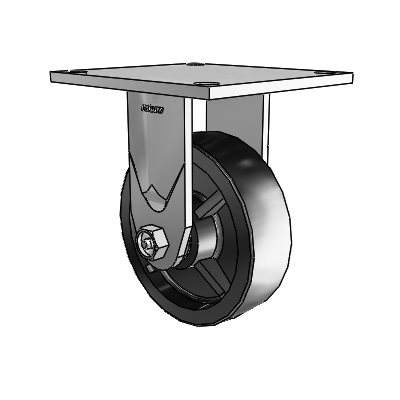 4 Series 1 1/2" Casters Top Plate Rigid Zinc with 5 x 1.5 Polyolefin Wheel