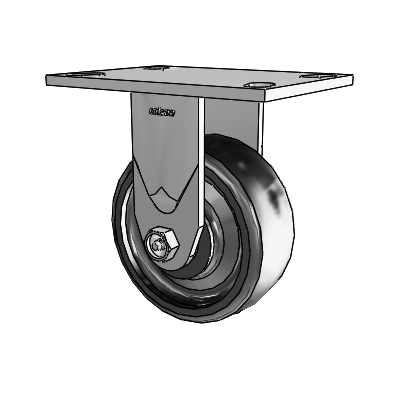 4 Series 2 Inch Wide Casters Top Plate Rigid Caster with 5 x 2 Endura Solid Elastomer Wheel