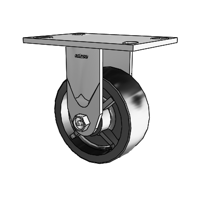 4 Series 2 Inch Wide Casters Top Plate Rigid Caster with 5 x 2 Polyolefin Wheel
