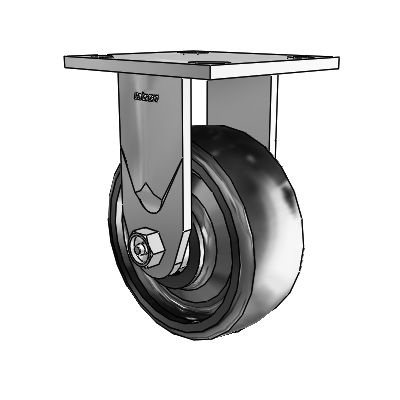 4 Series 2 Inch Wide Casters Top Plate Rigid Caster with 5 x 2 Endura Solid Elastomer Wheel