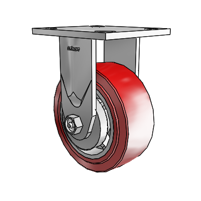 4 Series Kingpinless Casters Top Plate Rigid Caster with 5 x 2 Polyurethane HI-TECH wheel