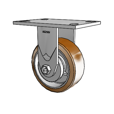 4 Series 2 Inch Wide Casters Top Plate Rigid Caster with 5 x 2 Moldon Nylon (Aluminum Core) Wheel