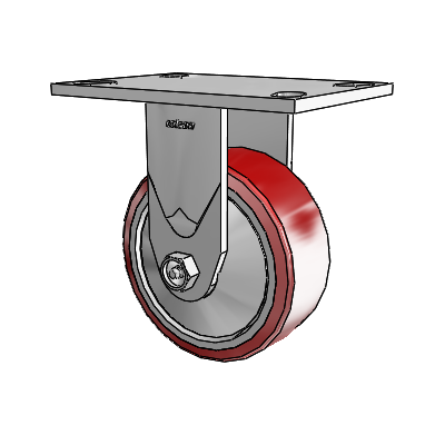 4 Series 2 Inch Wide Casters Top Plate Rigid Caster with 5 x 2 Moldon Polyurethane (Aluminum Core) Wheel