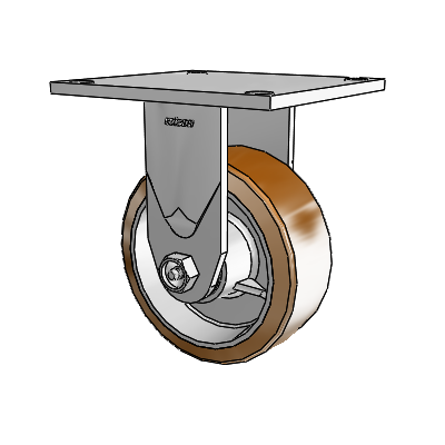 4 Series 2 Inch Wide Casters Top Plate Rigid Caster with 5 x 2 Moldon Nylon (Aluminum Core) Wheel