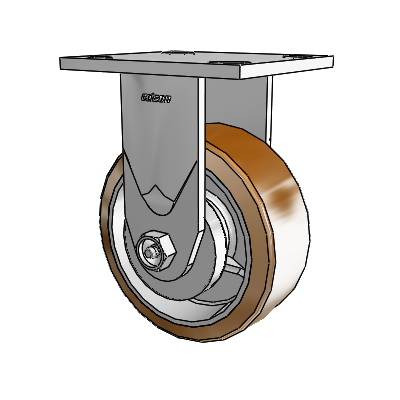 4 Series 2 Inch Wide Casters Top Plate Rigid Caster with 5 x 2 Moldon Nylon (Aluminum Core) Wheel