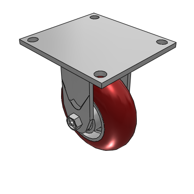 4 Series 2 Inch Wide Casters Top Plate Rigid Caster with 5 x 2 CG Max Maroon Wheel